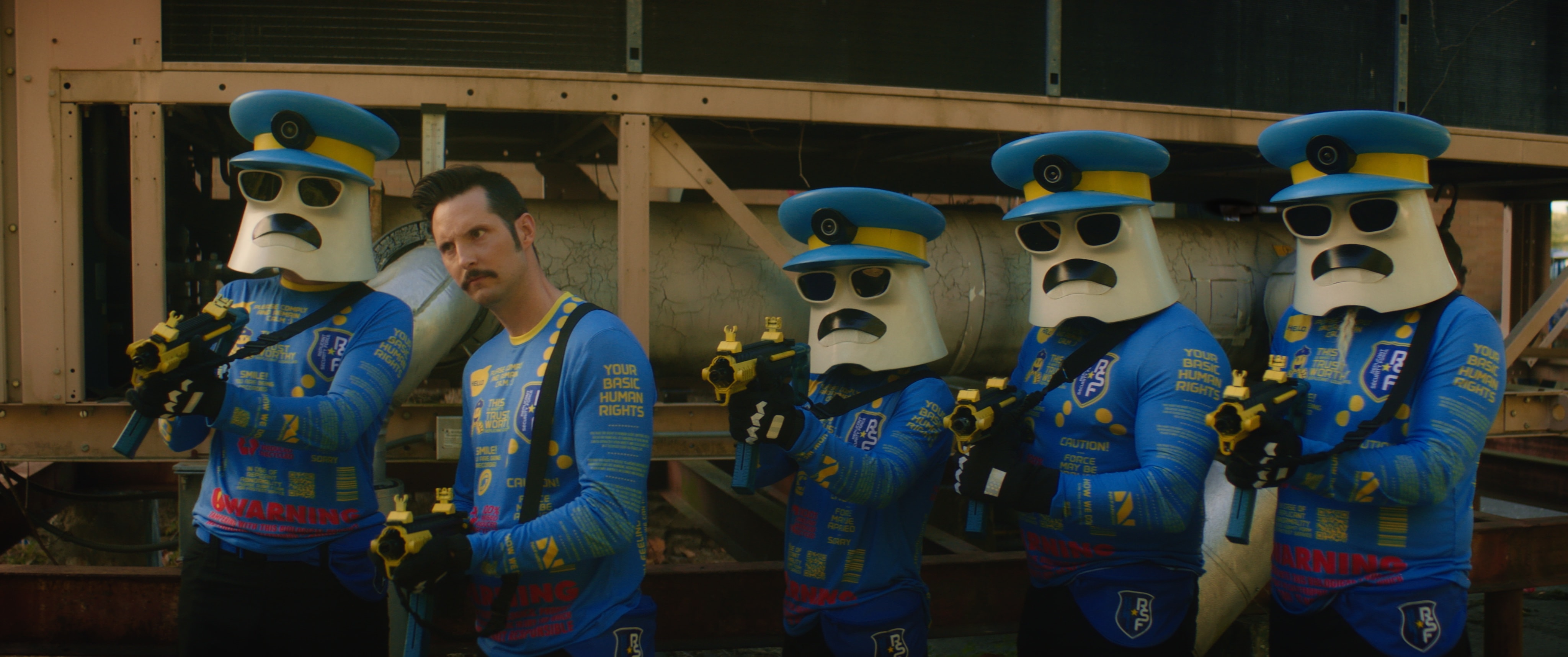 Clone Cops production still 32 - behind the scenes scene from the 2025 indie sci-fi comedy film Clone Cops featuring action and comedy